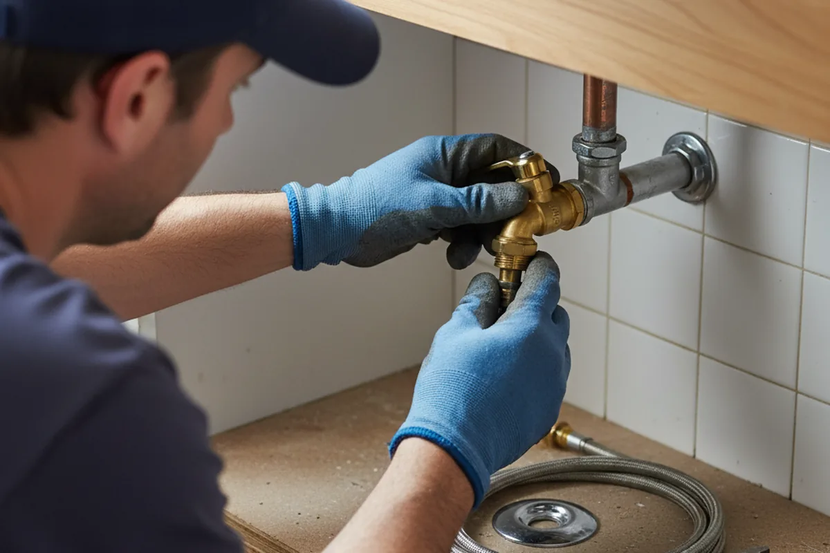 Shutoff valve and fitting work during Faucet and Fixture Repair in Blacklick